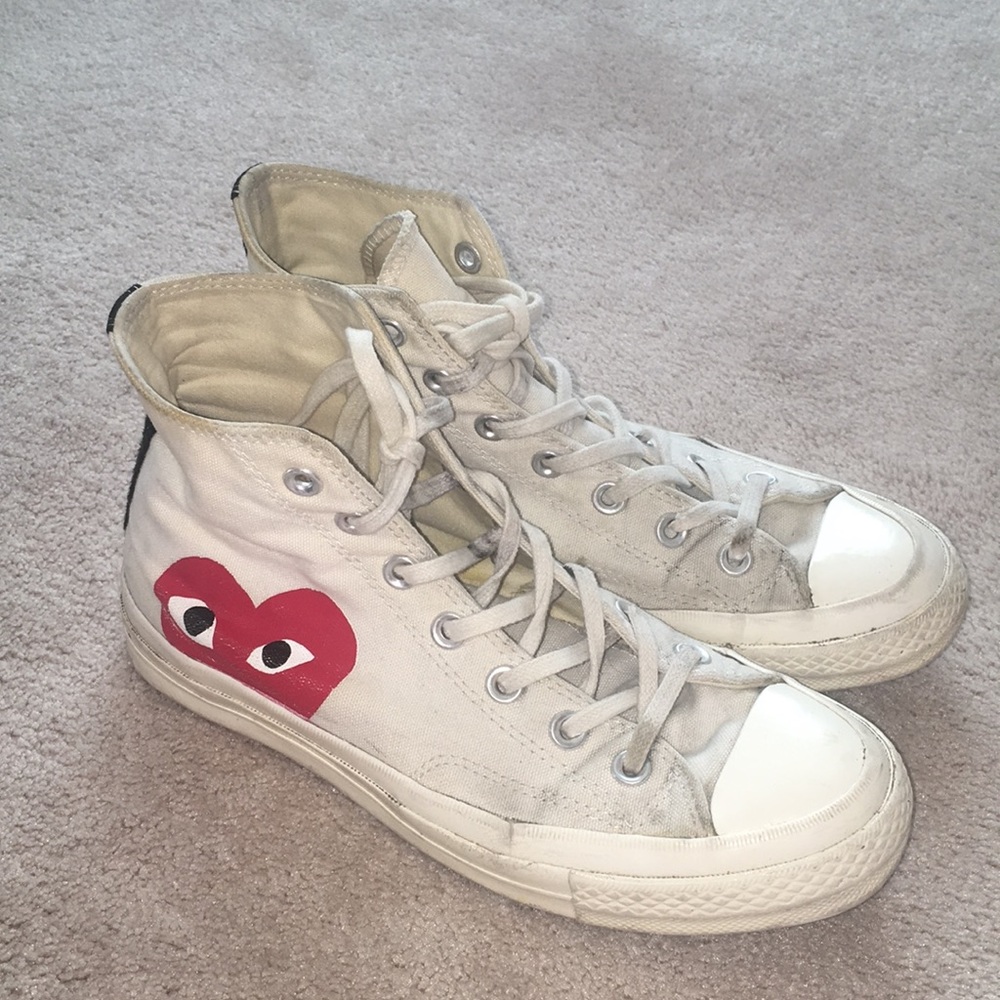 Converse Comme des Garcons PLAY High Tops White